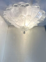 Huge Transparent and Sanded  "Petals" Murano  Glass Flush Mount - Image 6