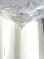 Huge Transparent and Sanded  "Petals" Murano  Glass Flush Mount - Image 7