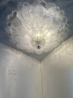 Huge Transparent and Sanded  "Petals" Murano  Glass Flush Mount - Image 10