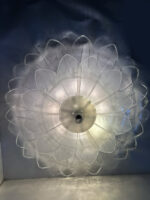Huge Transparent and Sanded  "Petals" Murano  Glass Flush Mount - Image 11