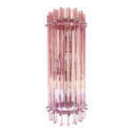 Scenographic Pink Triedro Murano Glass Wall Sconce