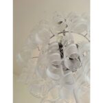 Italian Murano Glass "Ricci" Chandelier With  Clear and White Swirling Glass - Image 5
