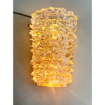 Venetian "Rostrato" Clear  Murano Glass gold Wall Sconce - Image 4
