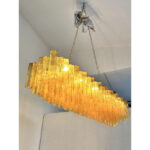 Contemporary Rectangular Luxury "Tronchi" Murano Glass Gold Chandelier - Image 9