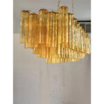 Contemporary Rectangular Luxury "Tronchi" Murano Glass Gold Chandelier - Image 11