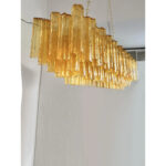 Contemporary Rectangular Luxury "Tronchi" Murano Glass Gold Chandelier - Image 3