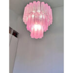 Contemporary Scenographic Fucsia “Tronchi” Murano Glass Chandelier - Image 2