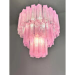 Contemporary Scenographic Fucsia “Tronchi” Murano Glass Chandelier - Image 4