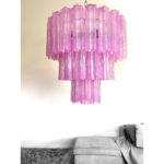 Contemporary Scenographic Fucsia “Tronchi” Murano Glass Chandelier - Image 6