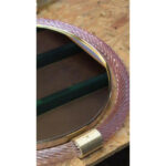 Mid-Century Modern Round Torchon- Torciglione Murano Glass Mirror - Image 3