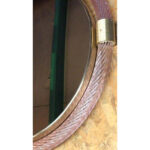 Mid-Century Modern Round Torchon- Torciglione Murano Glass Mirror - Image 4