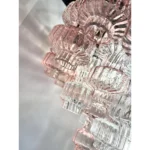 Romantic Venetian Pink "Rigadin Manubri" Murano Glass Chandelier in Venini Style - Image 6