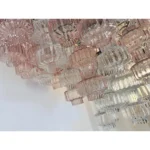 Romantic Venetian Pink "Rigadin Manubri" Murano Glass Chandelier in Venini Style - Image 8