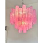 Spectacular fucsia “Tronchi” Murano Glass Chandelier - Image 5