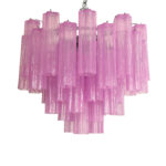 Spectacular fucsia “Tronchi” Murano Glass Chandelier