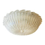 Traditional Italian White Graniglia "Budino" Murano Glass Flush Mount in 70' Style