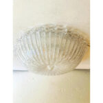 Traditional Italian White Graniglia "Budino" Murano Glass Flush Mount in 70' Style - Image 7