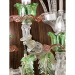 Venetian Floral “Cà Rezzonico” Murano Glass Wall Sconce With Silver Leaf - Image 2