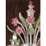 Venetian Floral “Cà Rezzonico” Murano Glass Wall Sconce With Silver Leaf - Image 4