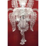 Venetian Imperial Trasparent Murano Glass Floreal Wall Sconce - Image 3