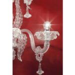 Venetian Imperial Trasparent Murano Glass Floreal Wall Sconce - Image 5