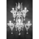 Venetian Imperial Trasparent Murano Glass Floreal Wall Sconce - Image 7