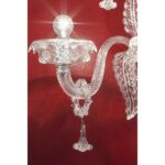 Venetian Imperial Trasparent Murano Glass Floreal Wall Sconce - Image 8