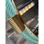 Venetian Round Green-Wather ”Torgiglione-Torchon” Murano Glass Wall Mirror - Image 2