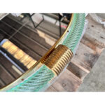 Venetian Round Green-Wather ”Torgiglione-Torchon” Murano Glass Wall Mirror - Image 3