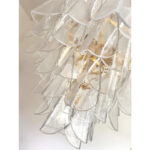Venetian Transparent “Rondini” Murano Glass Gold Chandelier - Image 9