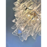 Venetian Transparent “Rondini” Murano Glass Gold Chandelier - Image 3