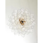 Venetian Transparent “Rondini” Murano Glass Gold Chandelier - Image 4