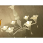 Contemporary Italian 6 Arms White Murano Glass Chandelier - Image 8