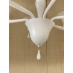 Contemporary Italian 6 Arms White Murano Glass Chandelier - Image 10