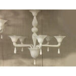 Contemporary Italian 6 Arms White Murano Glass Chandelier - Image 11