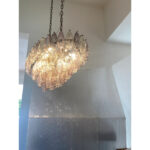 Contemporary Multicolored Oval “Poliedri” Murano Glass Burnish Chandelier in Venini Style - Image 7