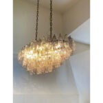 Contemporary Multicolored Oval “Poliedri” Murano Glass Burnish Chandelier in Venini Style - Image 8