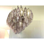 Contemporary Multicolored Oval “Poliedri” Murano Glass Burnish Chandelier in Venini Style - Image 4