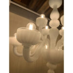 Italina Monumental Contemporary 18 Arms in White Murano  Glass Chandelier - Image 3