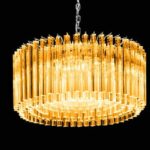 Mid-Century Modern Italian Amber Triedro "Concava" Chandelier - Image 2