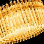 Mid-Century Modern Italian Amber Triedro "Concava" Chandelier - Image 4