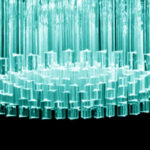 Mid-Century Modern Italian Light-Blue Triedro "Concava" Chandelier - Image 3