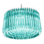 Mid-Century Modern Italian Light-Blue Triedro "Concava" Chandelier