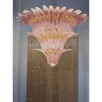 Pink “Palmette” Murano Glass gold Chandelier - Image 3