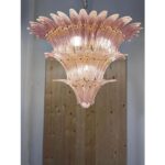 Pink “Palmette” Murano Glass gold Chandelier - Image 2