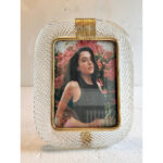 Mid-Century Modern  Transparent “Torchon” Murano Glass Picture Frame and Unaquered Brass - Image 2