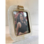 Mid-Century Modern  Transparent “Torchon” Murano Glass Picture Frame and Unaquered Brass - Image 3