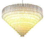 Monumental Clear Triedro Murano Glass Chandelier in Venini Style - Image 2