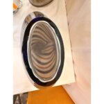 Artistic Italian Vase in Beige Hand-Made Murano Glass With Blue and Brown Reeds - Image 6