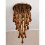 Amber “Big Drops” Murano Glass cascade Flush Mount - Image 3